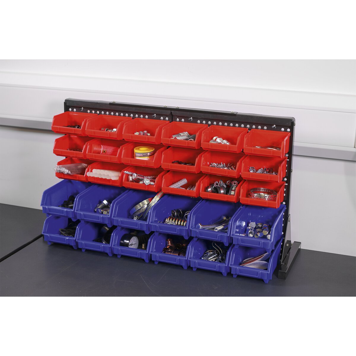 Bin Storage System Bench Mounting 30 Bins