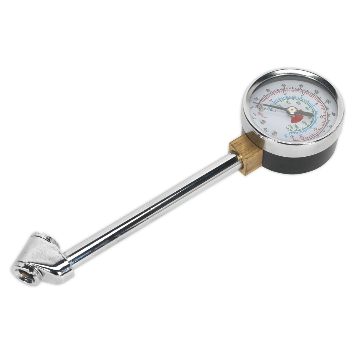 Twin Connector Tyre Pressure Gauge 0-220psi