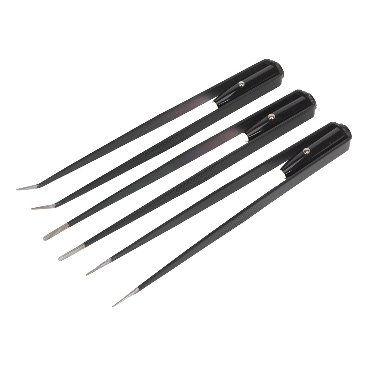 Industrial Tweezer Set 3pc with LED Light