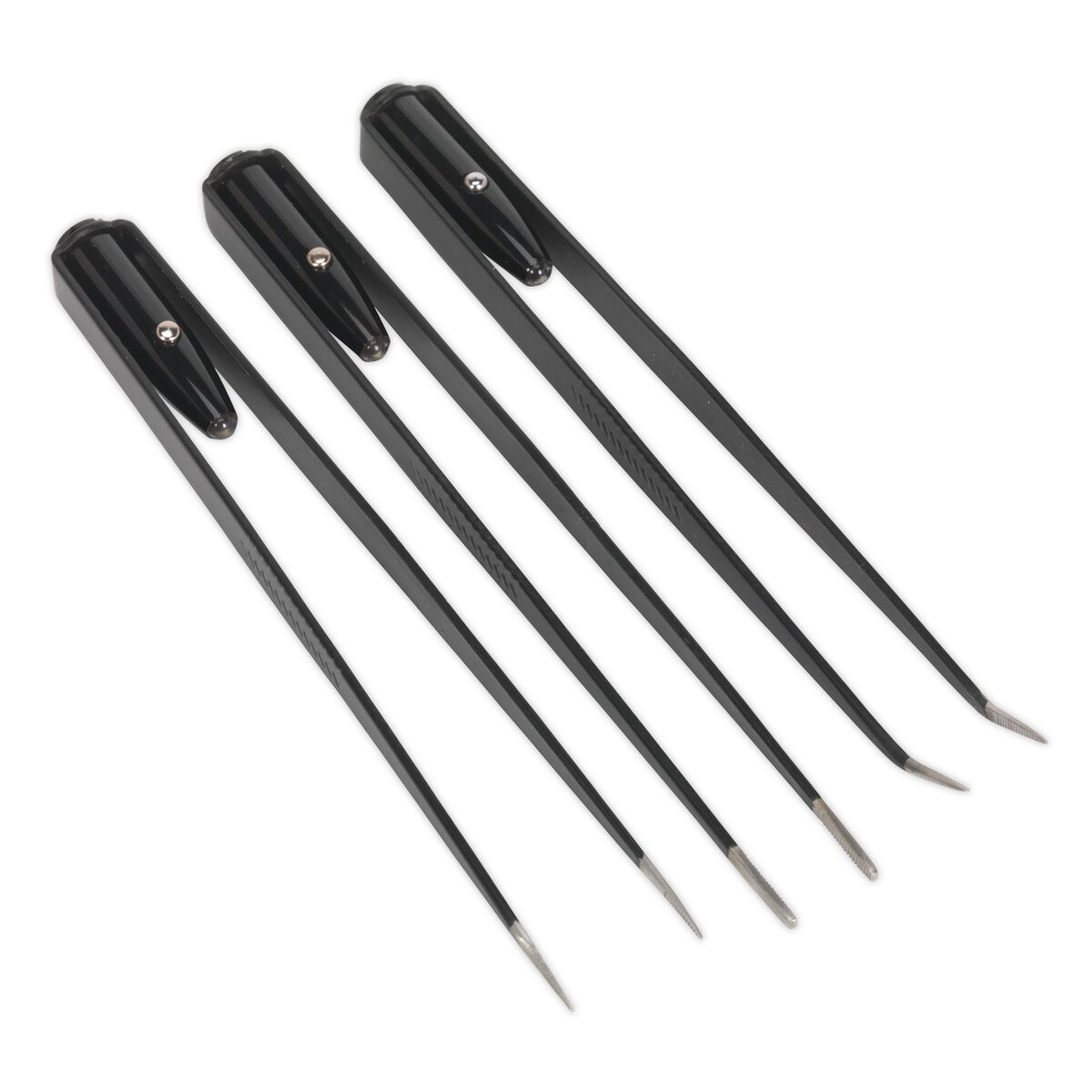 Industrial Tweezer Set 3pc with LED Light