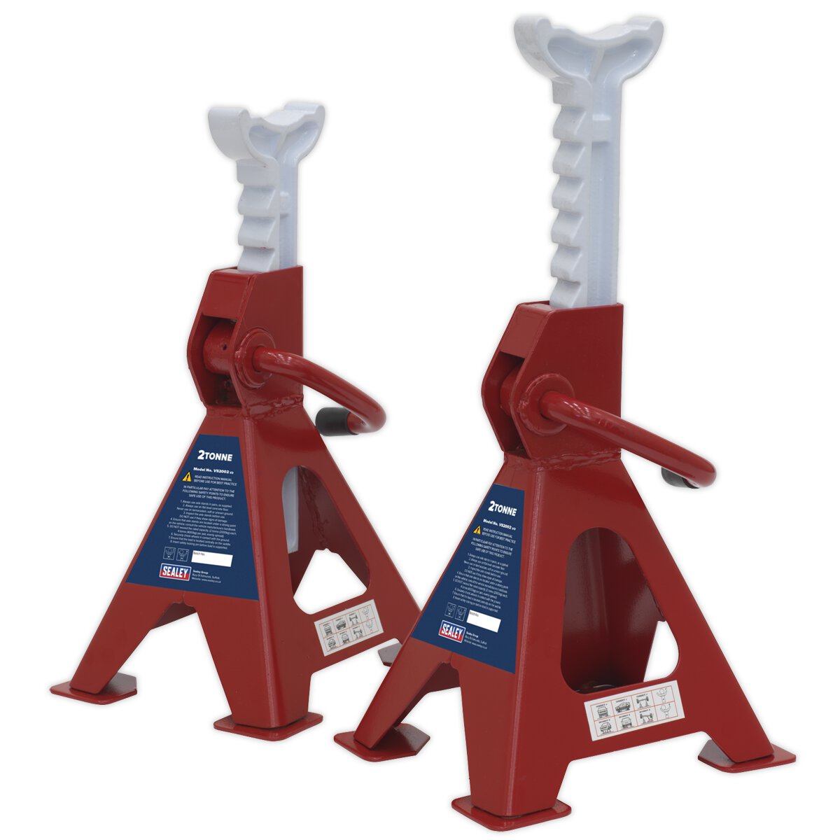 Axle Stands (Pair) 2tonne Capacity per Stand Ratchet Type