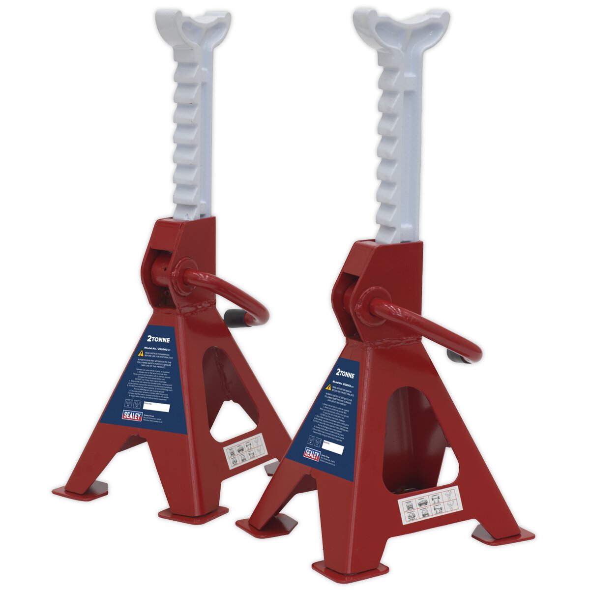 Axle Stands (Pair) 2tonne Capacity per Stand Ratchet Type