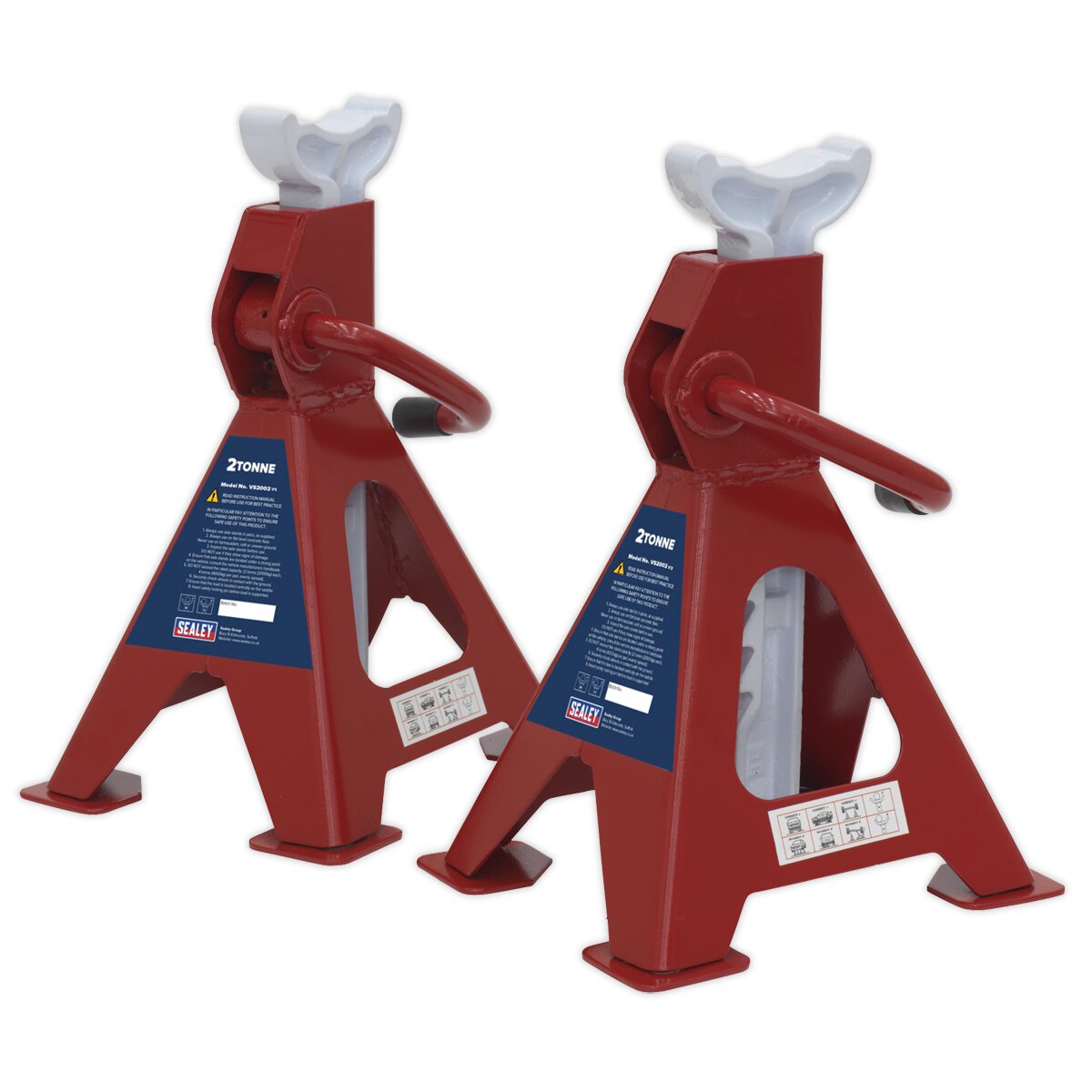Axle Stands (Pair) 2tonne Capacity per Stand Ratchet Type