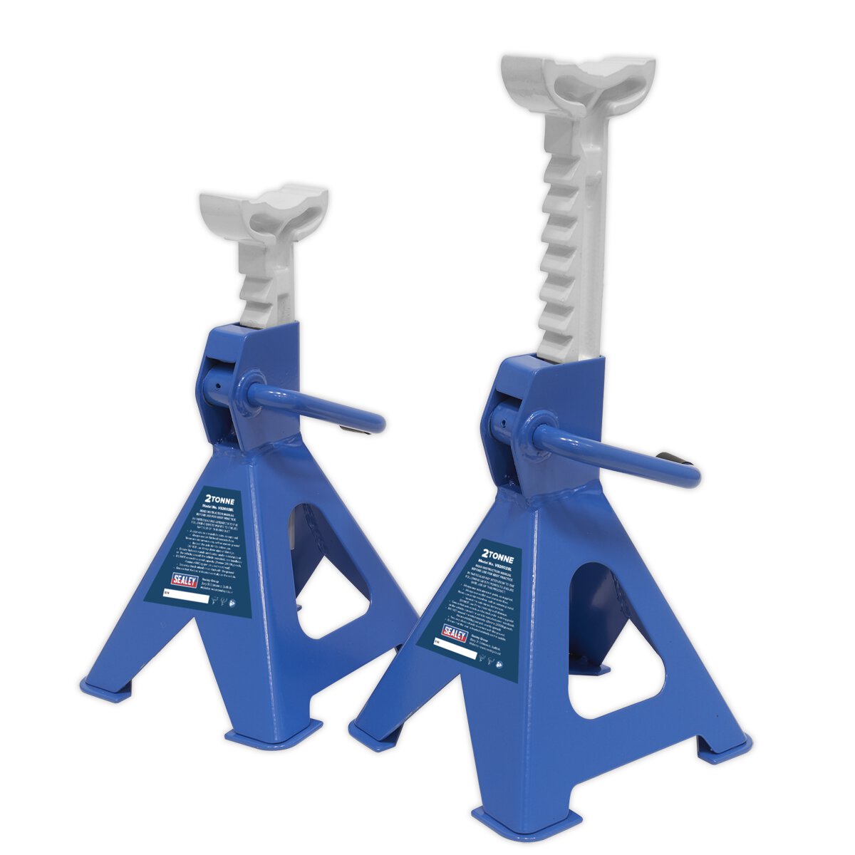 Axle Stands (Pair) 2tonne Capacity per Stand Ratchet Type - Blue