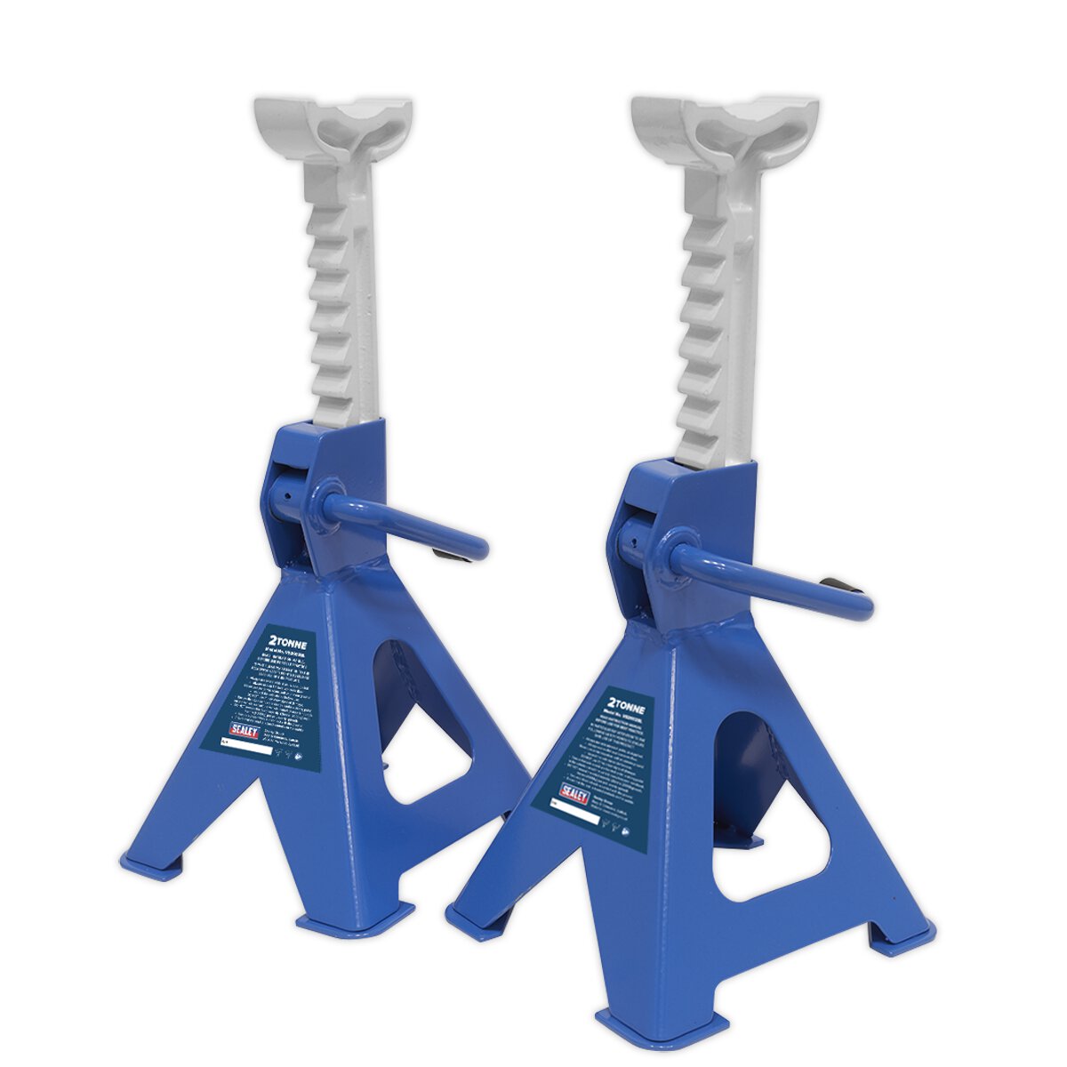 Axle Stands (Pair) 2tonne Capacity per Stand Ratchet Type - Blue