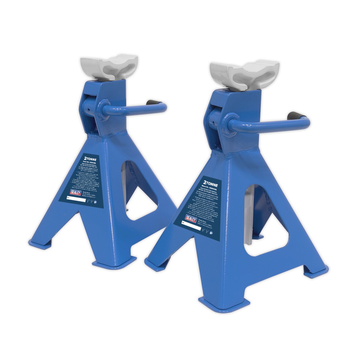 Axle Stands (Pair) 2tonne Capacity per Stand Ratchet Type - Blue