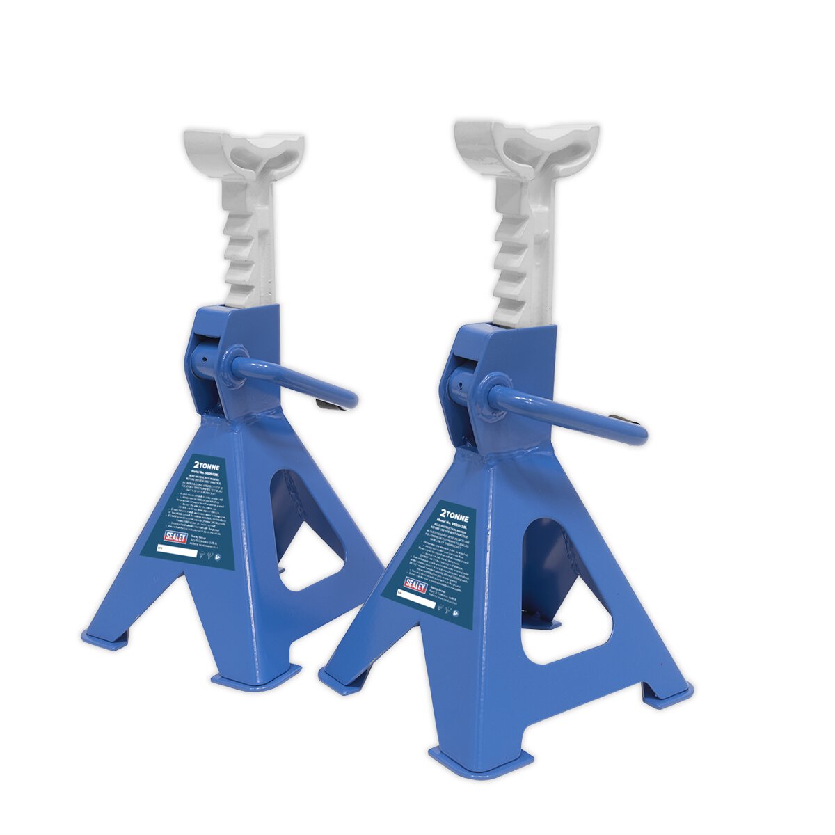 Axle Stands (Pair) 2tonne Capacity per Stand Ratchet Type - Blue
