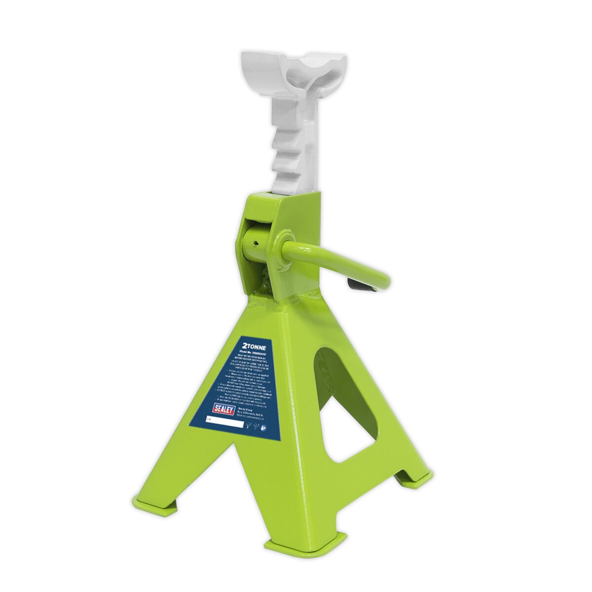 Axle Stands (Pair) 2tonne Capacity per Stand Ratchet Type - Hi-Vis Green