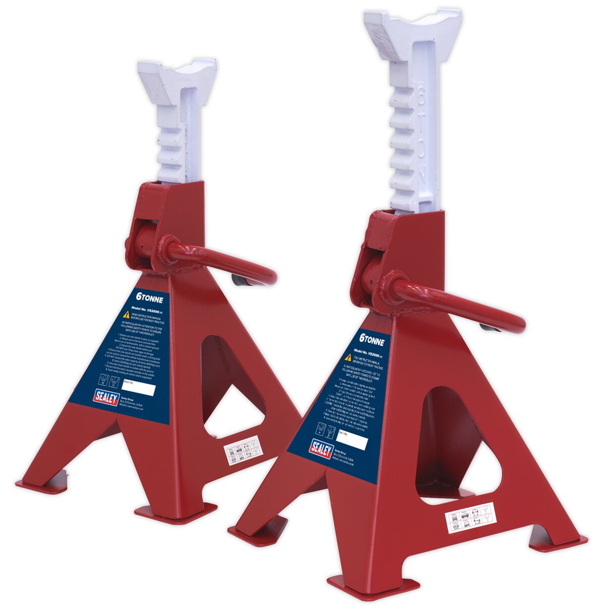 Axle Stands (Pair) 6tonne Capacity per Stand Ratchet Type