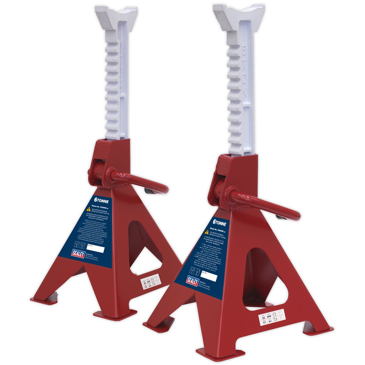 Axle Stands (Pair) 6tonne Capacity per Stand Ratchet Type