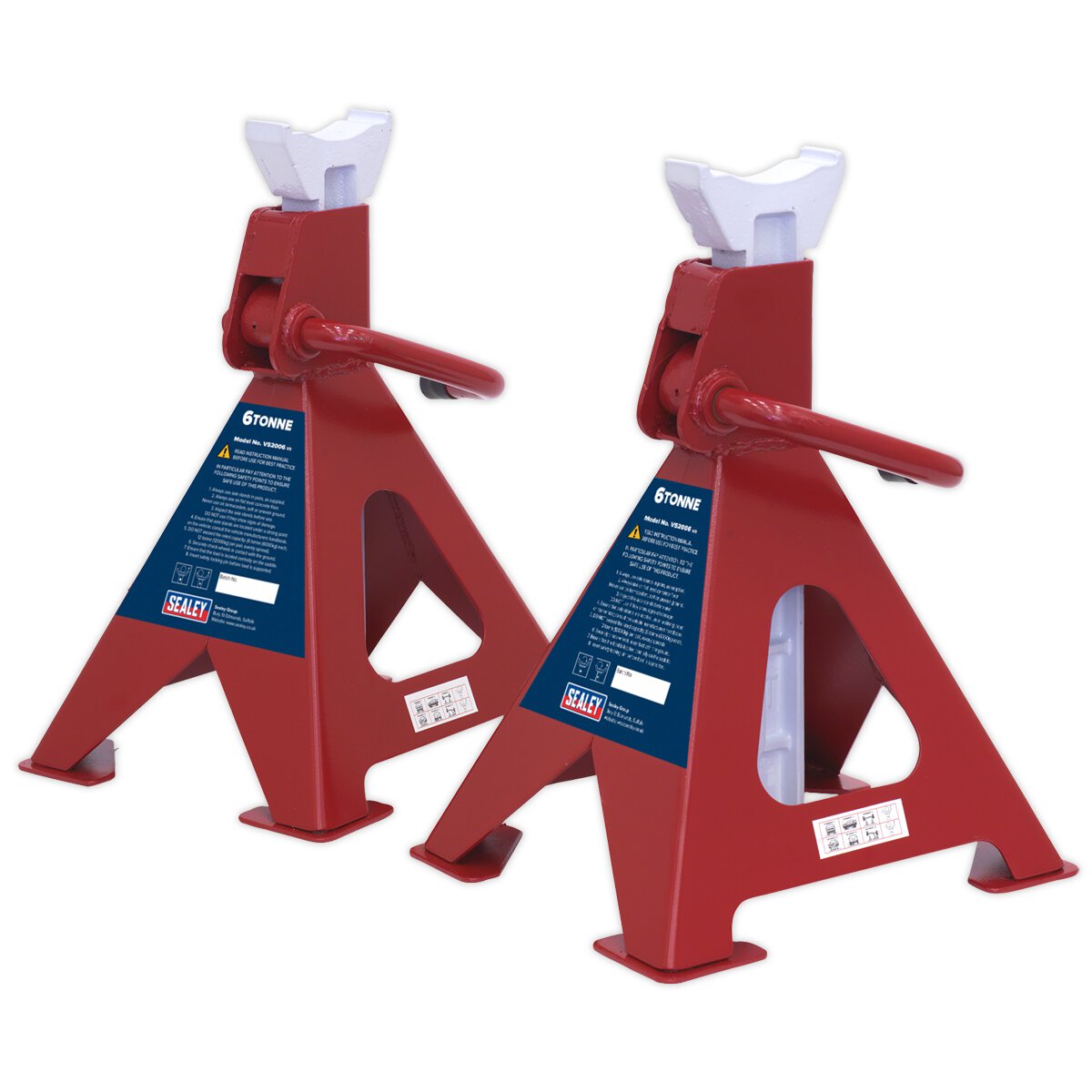 Axle Stands (Pair) 6tonne Capacity per Stand Ratchet Type