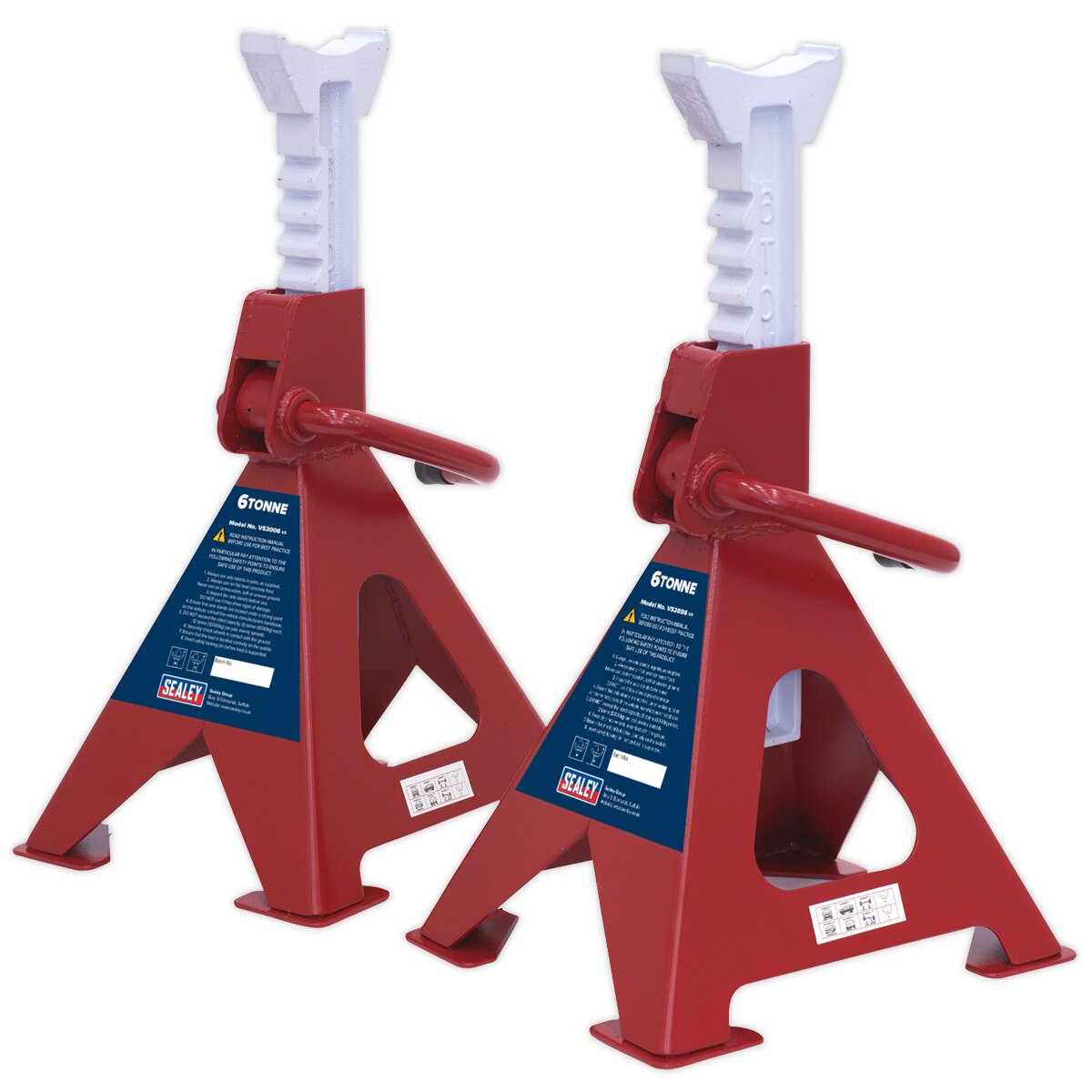 Axle Stands (Pair) 6tonne Capacity per Stand Ratchet Type