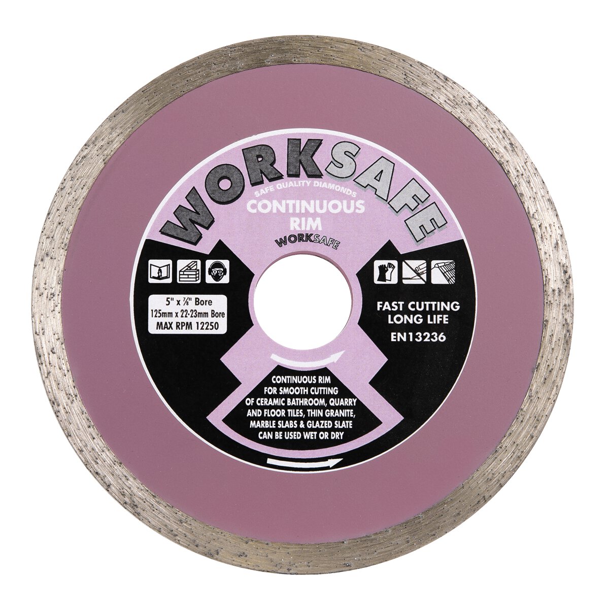 Continuous Rim Diamond Blade Ø125 x 22mm