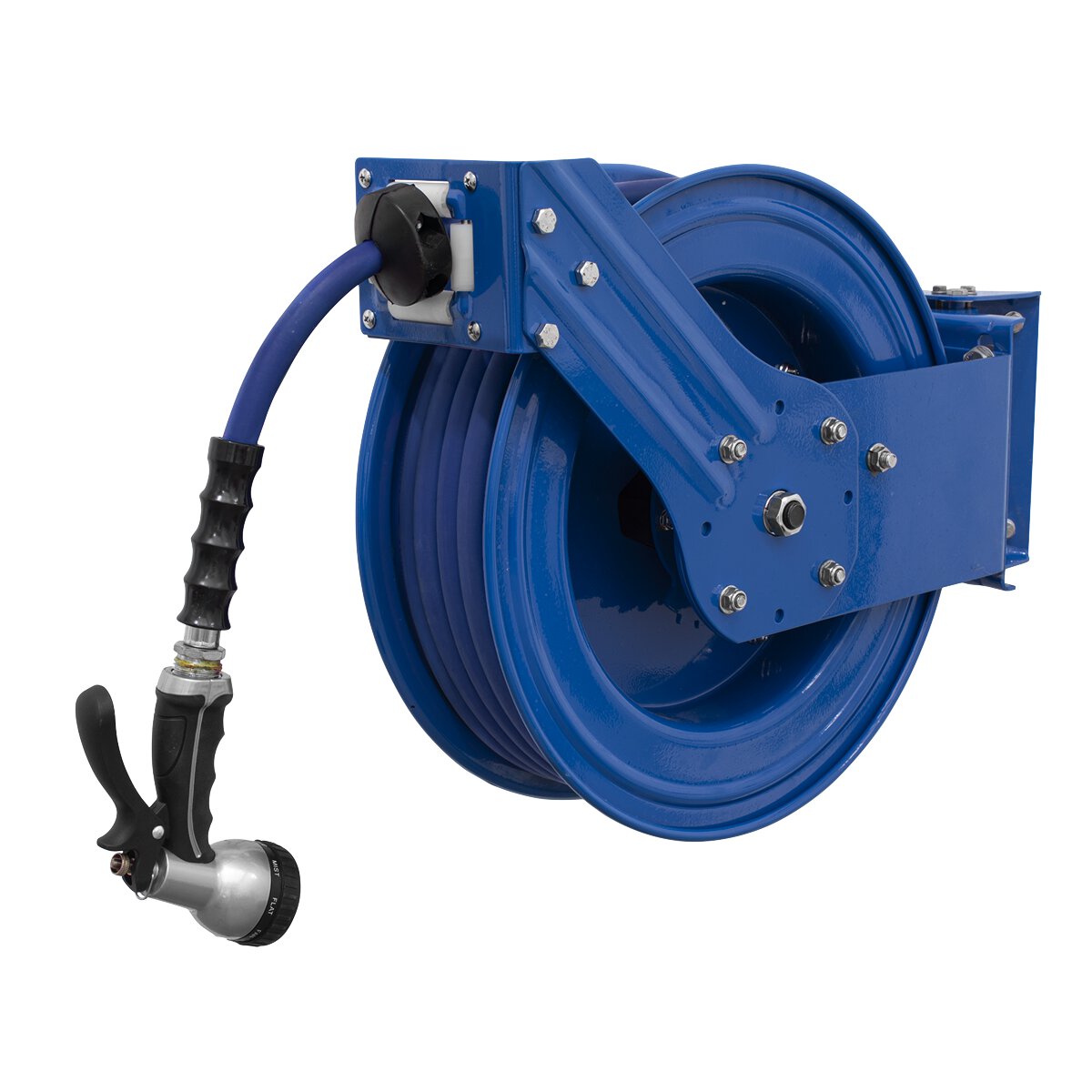 Heavy-Duty Retractable Water Hose Reel 15m Ø13mm ID Rubber Hose