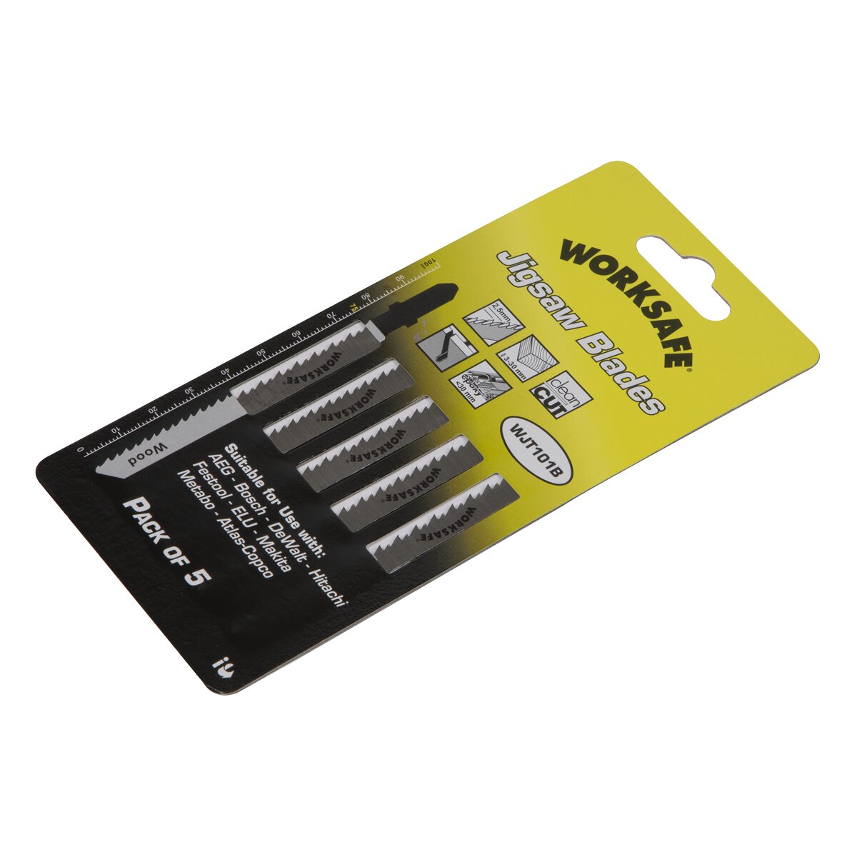Jigsaw Blade Wood & Plastics 75mm 10tpi - Pack of 5
