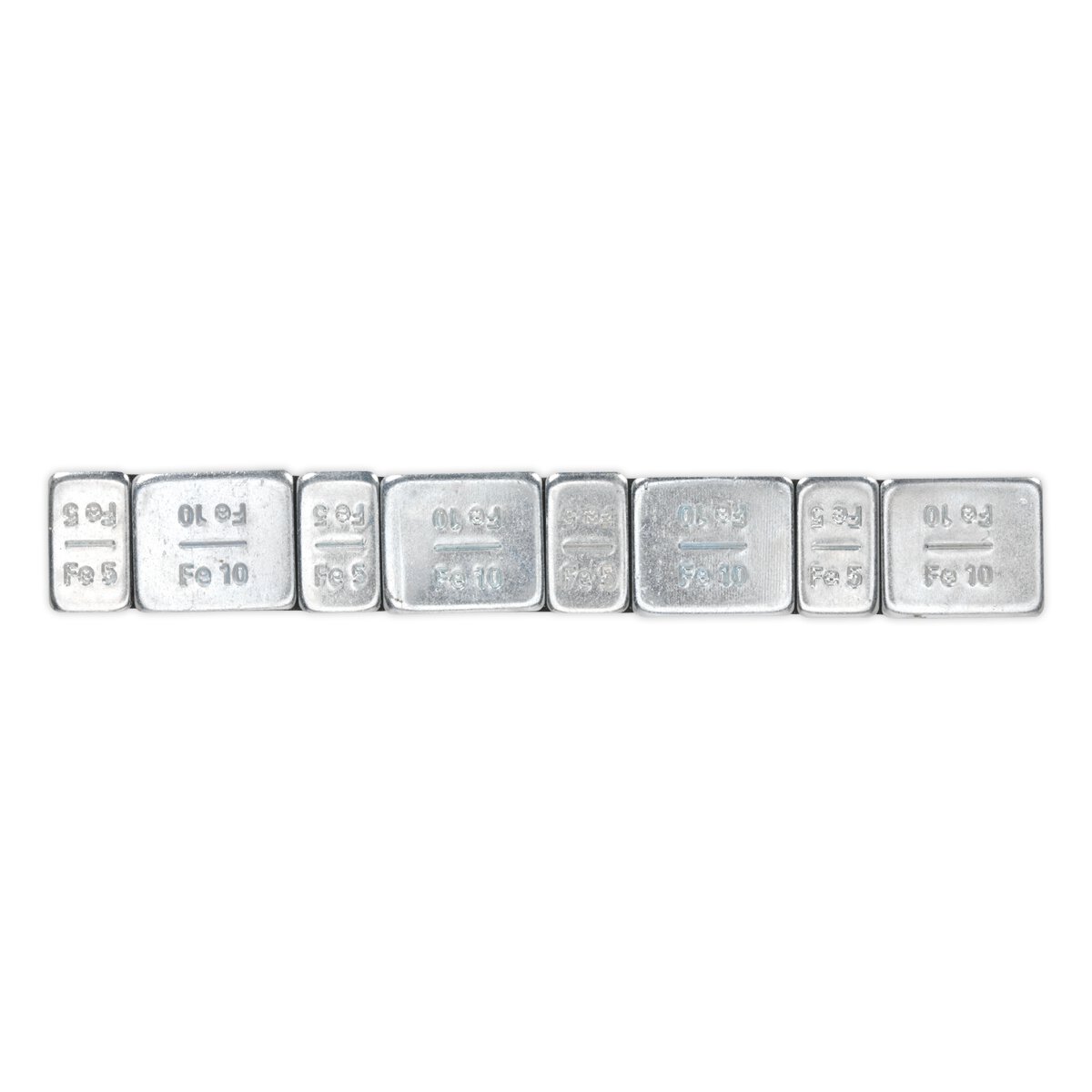 Wheel Weight 5 & 10g Adhesive Zinc Plated Steel Strip of 8 (4 x Each Weight) Pack of 100