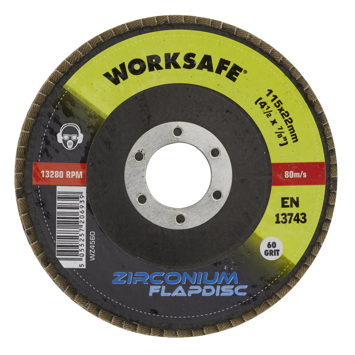 Zirconium Flap Disc Ø115mm 60Grit - Pack of 10