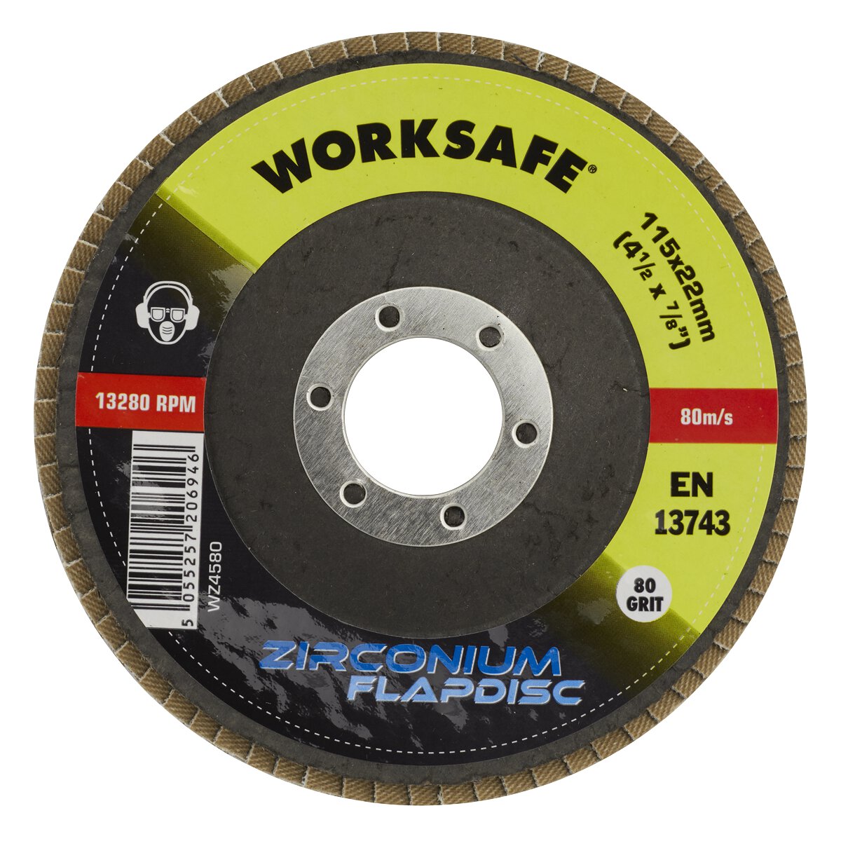 Zirconium Flap Disc Ø115mm 80Grit - Pack of 10