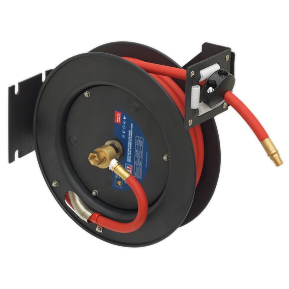 Retractable Air Hose Steel Reel 8m Ø10mm ID Rubber Hose SA84
