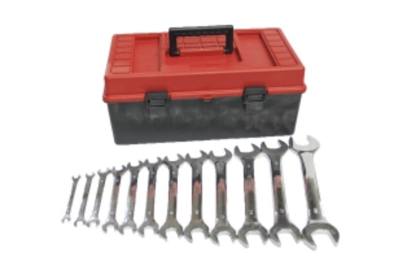 DOUBLE OPEN END SPANNER FULLY POLISHED 12PCS METRIC SET