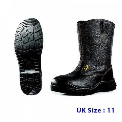 Black Grain Leather Slip-on Boot (UK11)