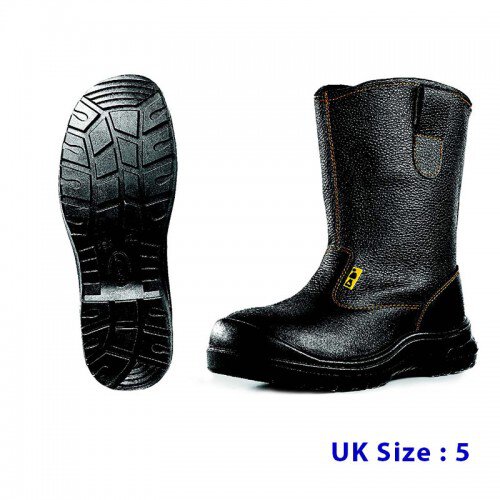 Black Grain Leather Slip-on Boot (UK5)