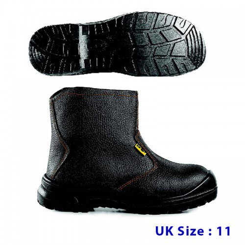 Black Grain Leather Zip-Pp Shoe (UK11)