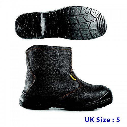 Black Grain Leather Zip-Pp Shoe (UK5)