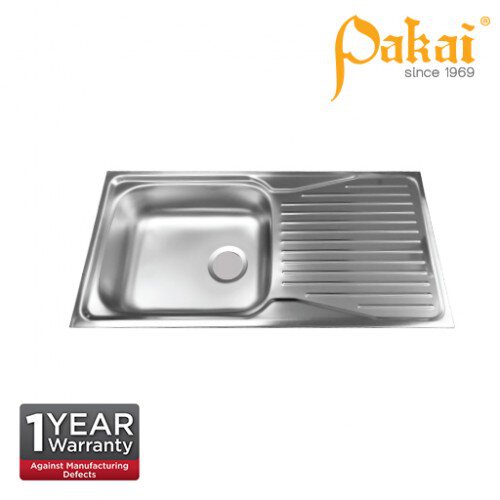 Pakai SUS304 Single Bowl Single Drainer Kitchen Sink with Overflow PK-KSI3691-5