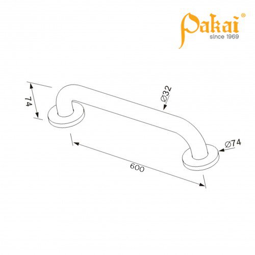 Pakai Wall Mount Straight Grab Bar 600mm PK-BF-8823SS-600