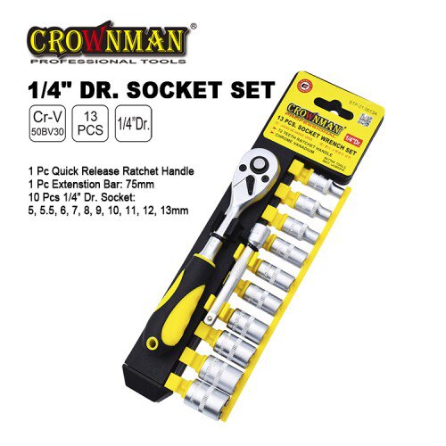 Crownman 13 Pieces Socket Wrench Set