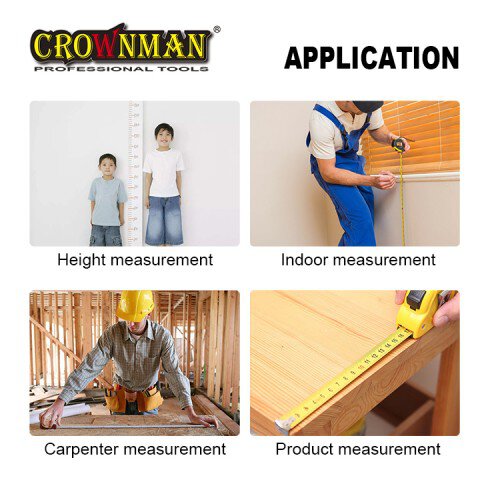 Crownman 3mx16mm ABS Case Steel Measuring Tape with Magnetic Hook