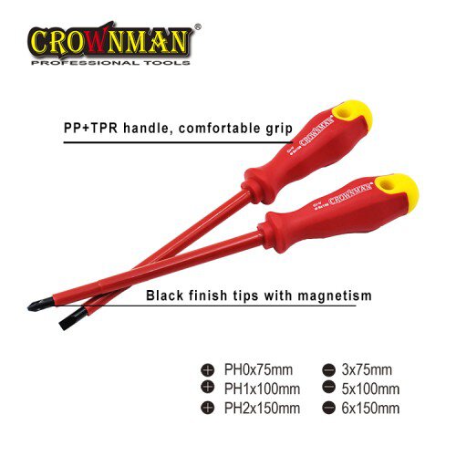 Crownman 6PCS/SET Insulated Blade Screwdriver