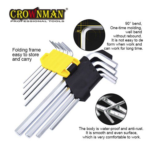 Crownman 9PCS/SET Hex Key Wrench