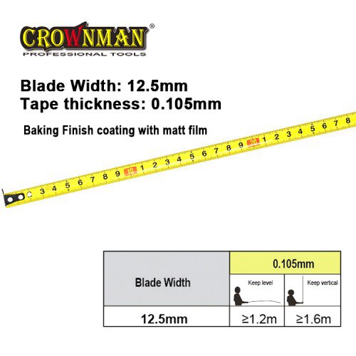 Crownman 3mx12.5mm Double Color ABS Case Steel Measuring Tape