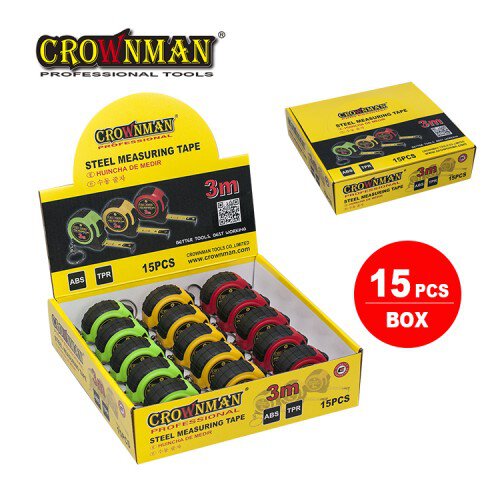 Crownman 3mx12.5mm Double Color ABS Case Steel Measuring Tape