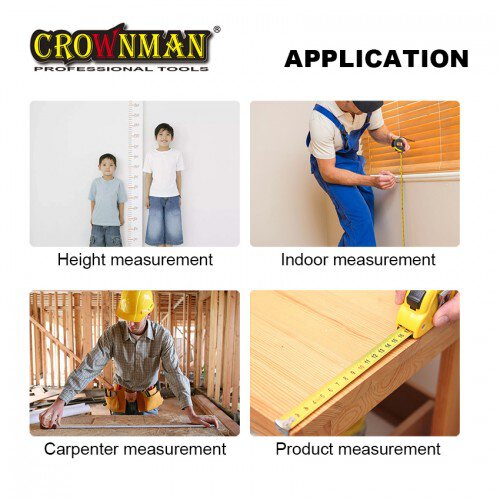 Crownman 3mx16mm Steel Measuring Tape ABS Case with TPR Coating