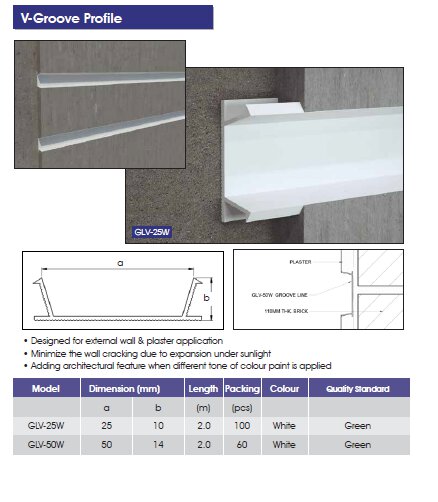 V-Groove Joint Profile-GLV-25W (Green Label)