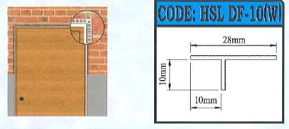 Door Frame  - T-Shape Profile-DF10W