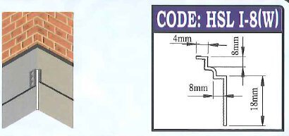 Corner Bead Plastering Inner Corner Half Round Edge- i8W