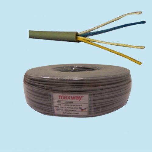 Maxway 2 Pairs 0.5mm Tel Cable (Buatan Malaysia)