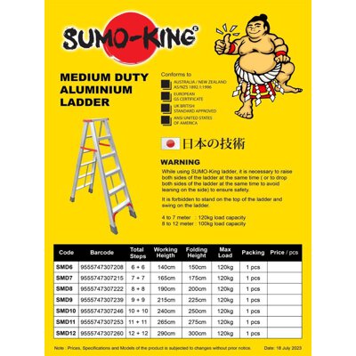 SUMO KING MEDIUM DUTY ALUMINIUM LADDER