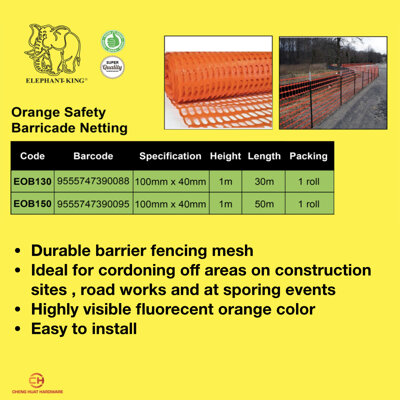 Orang Safety Barricade Netting