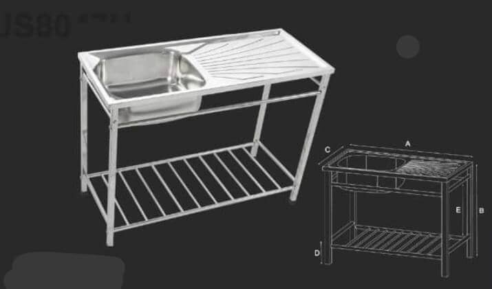 Stainless Steel Kitchen Sink -SUS 202 with stand