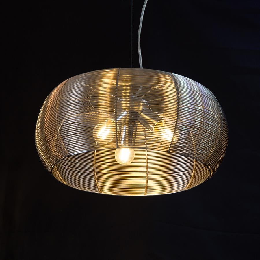 Modern Ceiling Lamp with Metal Net Structure (Silver) [P-2377/L3]