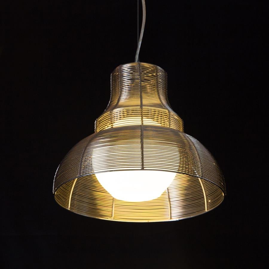 Modern Ceiling Lamp with Metal Net Structure (Silver) [P-2379/1]