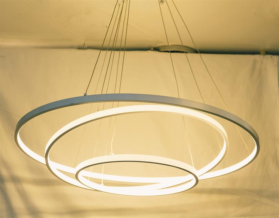 Modern Ceiling Lamp with 3 LED Circle Stripes (White) [P.3088]