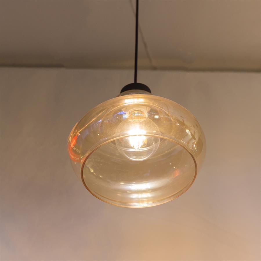 Ceiling Lamp with 1 Medium Glass Shades (Black) [P.2470/1C]