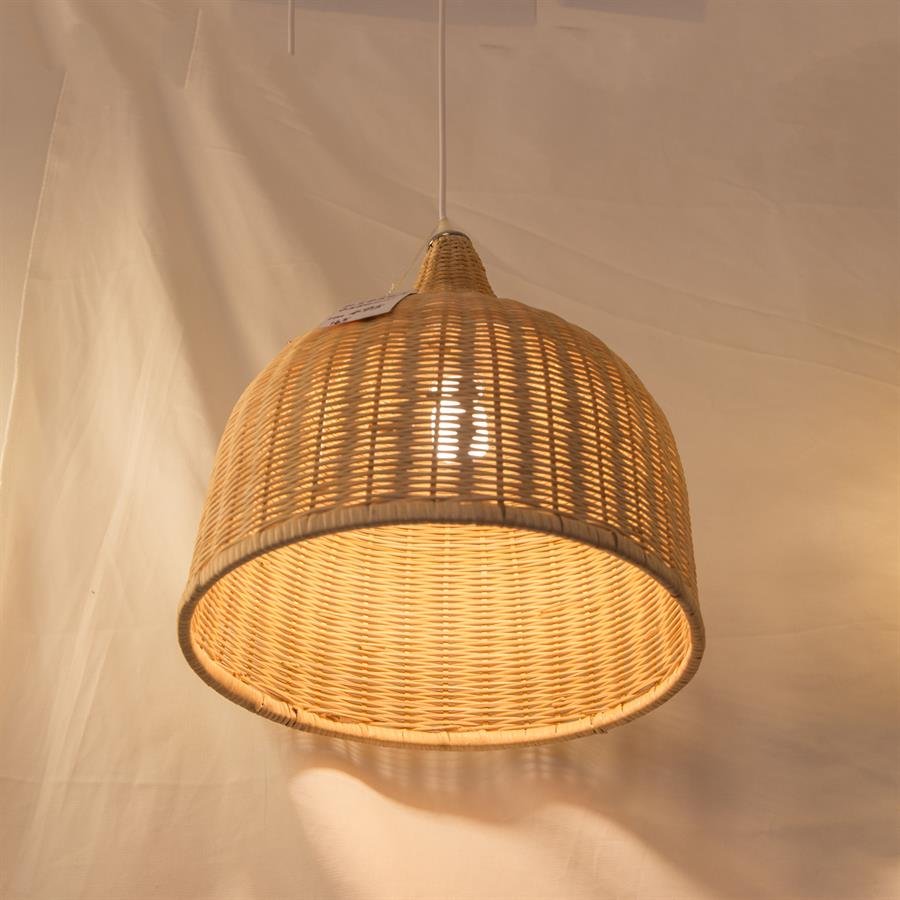 Rattan Ceiling Lamp with Cone Shape Netting Shades (Beige) [P.3939/1]