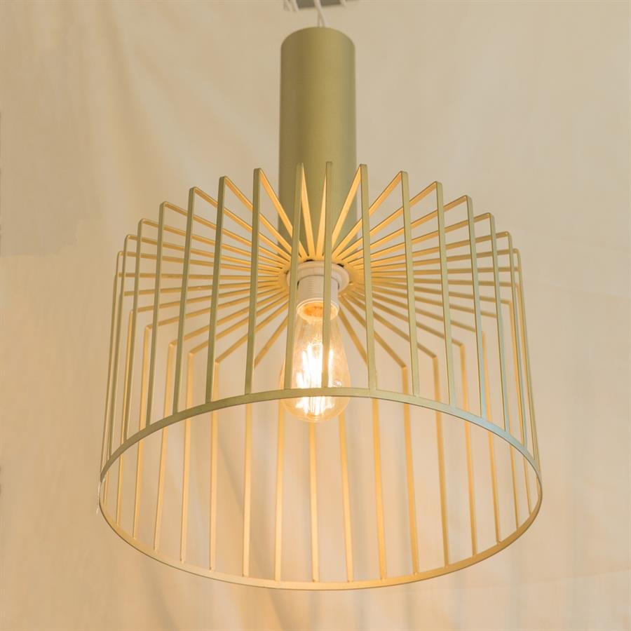 Modern Ceiling Lamp with Birdcage Shape Metal Shades (Gold Matt) [P.8033/1]